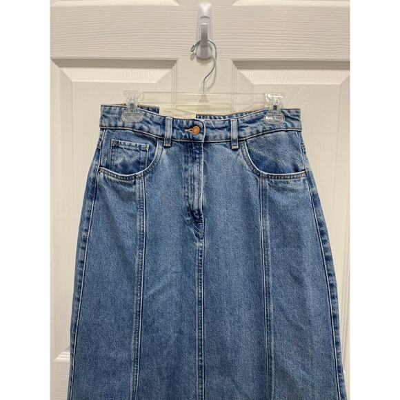 NWT Salsa Jeans Denim Midi Skirt 28 6 Mermaid Western Cowgirl No Slit Light Wash - Picture 4 of 14